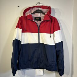 Ambiance Outerwear Hooded Windbreaker Jacket Size S 