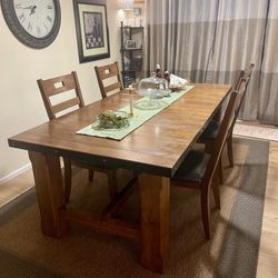 Solid Wood Extendable Table And Chairs