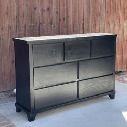 Solid Wood Black 7 Drawer Dresser