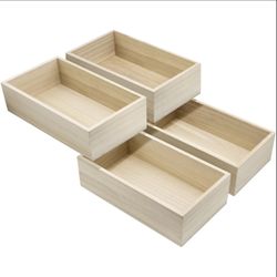 Wooden Box Organizers - 4 Pack 