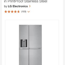27 cu .ft. Side by Side Refrigerator with Door-in-Door, Dual Ice Maker with Craft Ice in PrintProof Stainless Steel