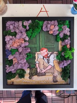 16” Preserved Moss Wall Art In Square