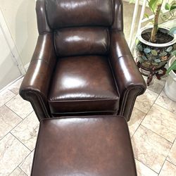 New Leather Chair With Ottoman 
