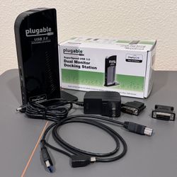 Brand New Plugable Universal Laptop Docking Station Dual HDMI Monitor for Windows and Mac (Driver Required), USB 3.0 or USB-C, 2X HDMI, Gigabit Ethern