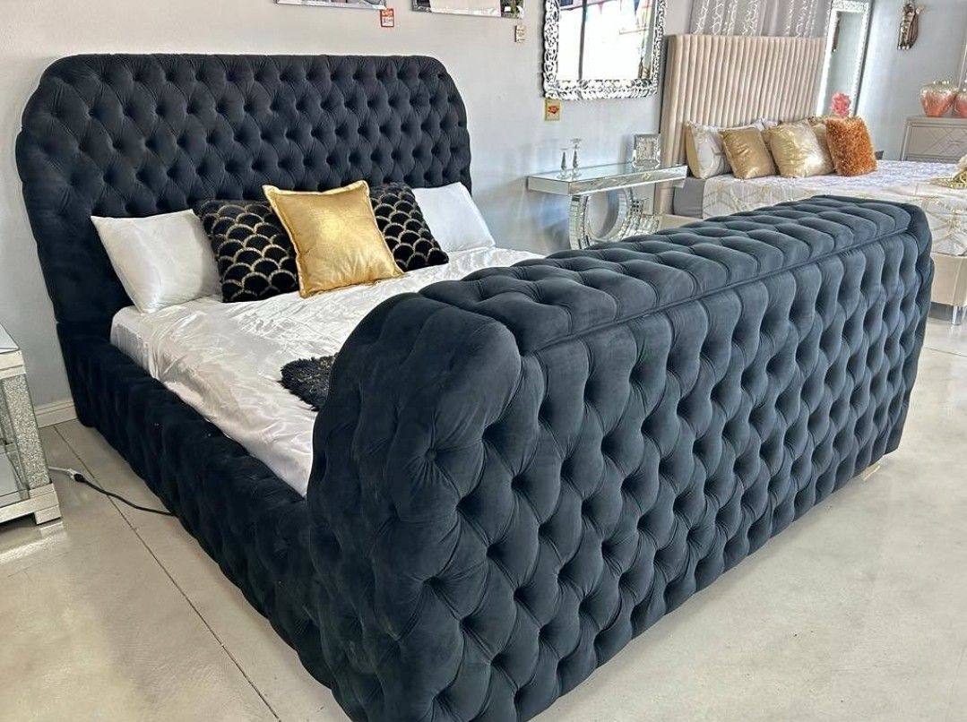 Tv Stand, Electric Fireplace Queen Size Bed Frame/King Size Bed Frame Fast Delivery ⭐$39 Down Payment with Financing ⭐ 90 Days same as cash