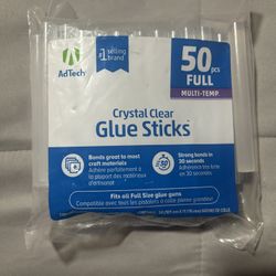 AdTech Crystal Clear Full-Size Glue Sticks - 50 Pack - Multi-Temp