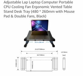 Lap top portable desk with cooling fans