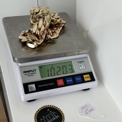 28MM 24” (1020 grams) 14K Gold over .999 Silver, Cuban Link Chain