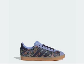 New adidas Gazelle J Liberty London Floral Blue Suede Lace Up Sneaker
