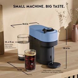 NEW Nespresso Vertuo Pop Coffee Maker Blue and Espresso Machine by DeLonghi grey
