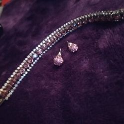 PURPLE AAA ZIRCON BRACELET/EARRINGS