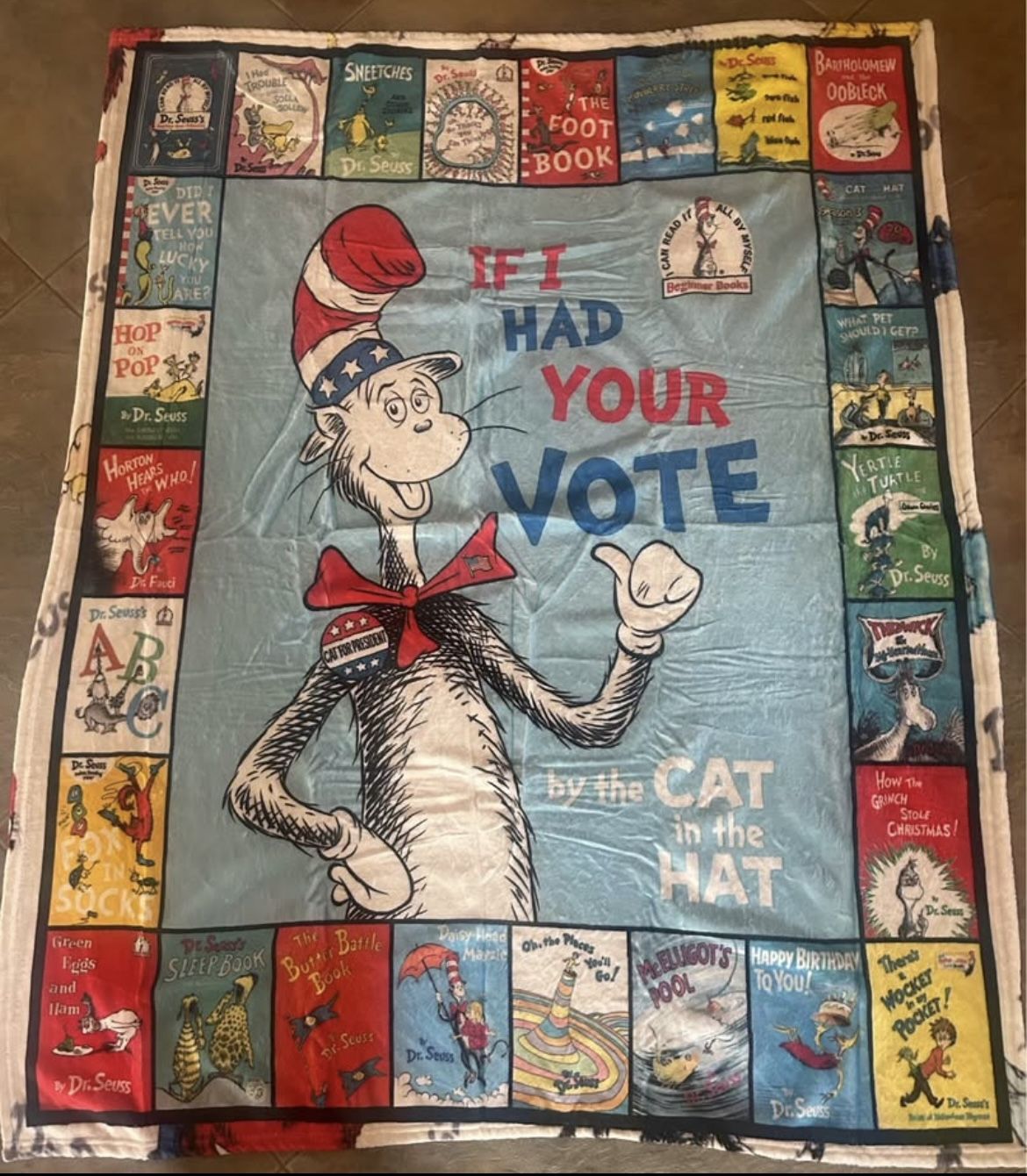 New Dr Seuss Throw Blanket. Great Gift!