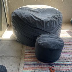 Oversized Beanbag Chair And Foot Rest