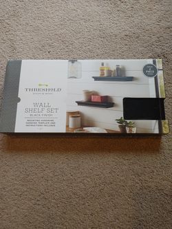 New In Box. Wall Shelf Set Or 2 In Black
