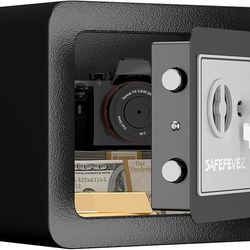 Safe Box,Small Safes for Home,Mini Safety Box for Cash,0.23 Cubic Steel Security Cabinet Safe with Electronic Keypad,Safes for Money,Coins,Cash,Jewelr