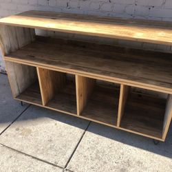 Record cabinet made from antique wood