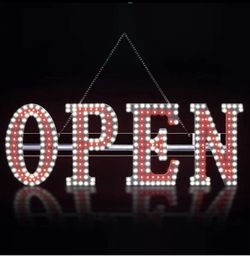 Super Bright 30 X10 Large LED Open Sign for Business with Hanging Installation