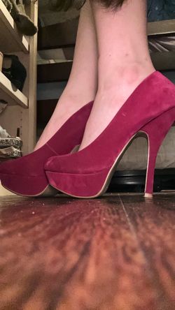 Red Suede Ballet heels