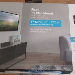 QUANTECH FIXED TV WALL MOUNT. (17-60" 43cm-152cm) 88 LBS WEIGHT CAPACITY  40KG. NEVER BEEN USED. 