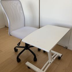 Small Work Desk with Ergonomic Chair 