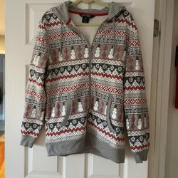 Brand New Snowman Zippered Hoodie - Size Medium