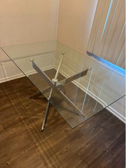 Glass dining table