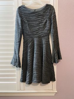 Anthropolie-Grey Dress with Bell Sleeves-Size: XS