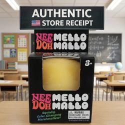 YELLOW NeeDoh Mello Mallo Color Change Squishy, Nee Doh Mellow Mallow AUTHENTIC  