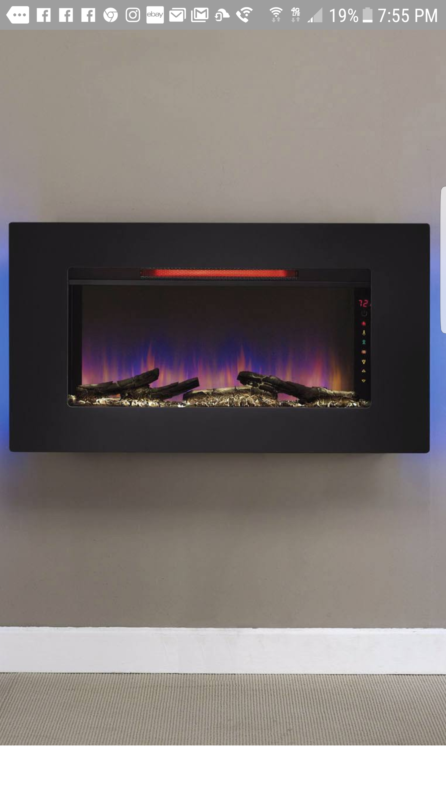 TSI wall mount electric fireplace 47ll100grg for Sale in Kansas City, MO -  OfferUp
