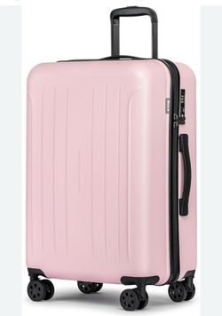 Big pink luggage one peace new but I does have a small dent and a few scratches nothing bad