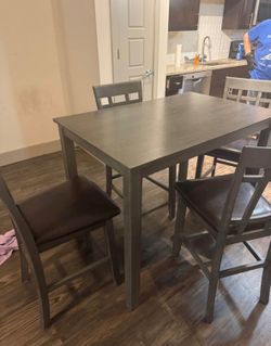 Bar height dining table & 4 chairs