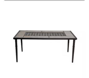 New in box allen + roth Thomas Lake Rectangle Outdoor Dining Table 39-in W x 67-in L with Umbrella Hole