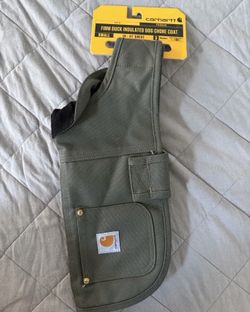 Carhartt Firm Duck Insulated Dog Chore Coat Green S Workwear PX0340