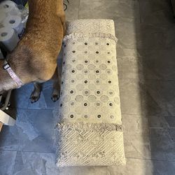 Grey Fabric Topped Bench 