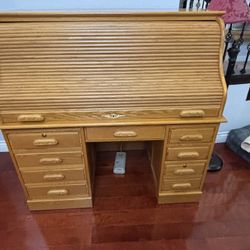 Oak Roll Top Desk