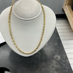 10k Yellow Gold Rope Chain 35.3 Gems