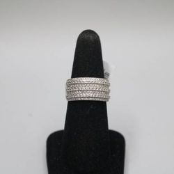 10K White Gold Diamond Channel Setting Band Ring (1.47CTW) No Shipping