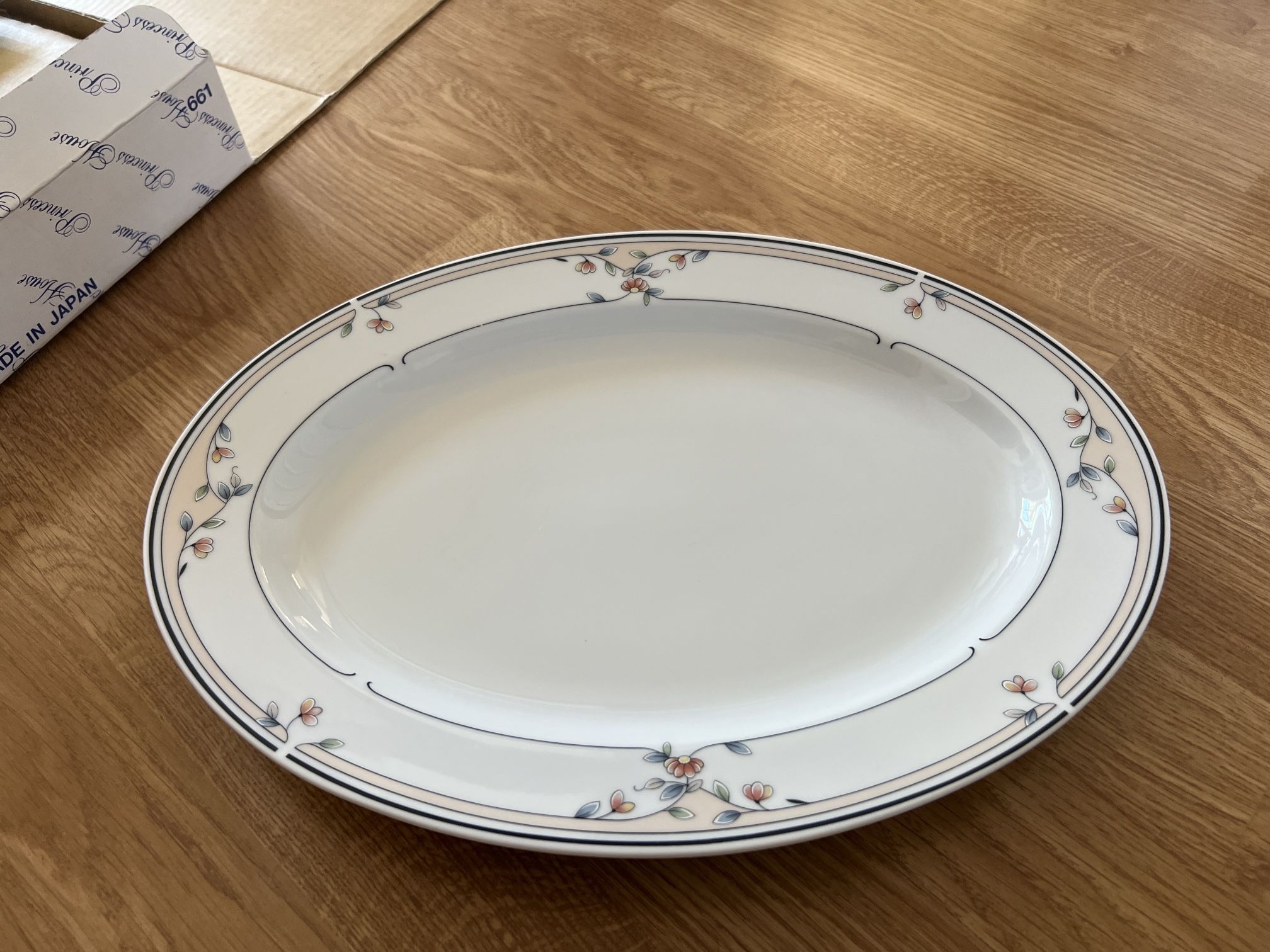 Vintage Princess House Heritage Blossom Oval Fine Porcelain Platter Made In japan