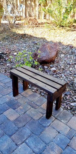 🌱 Solid Wood Bench ::: 17"H X 30"W X 12"D (3 Planks) ::: Havana Coffee