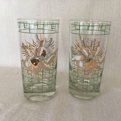 Vintage Rare Libby Bowling Glasses & 1970s Paula Bowling Figurine