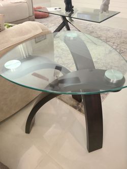 +4                  Modern glass coffee table and a side table set