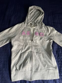 Aéropostale Gray Zip-Up Hoodie Size Xs