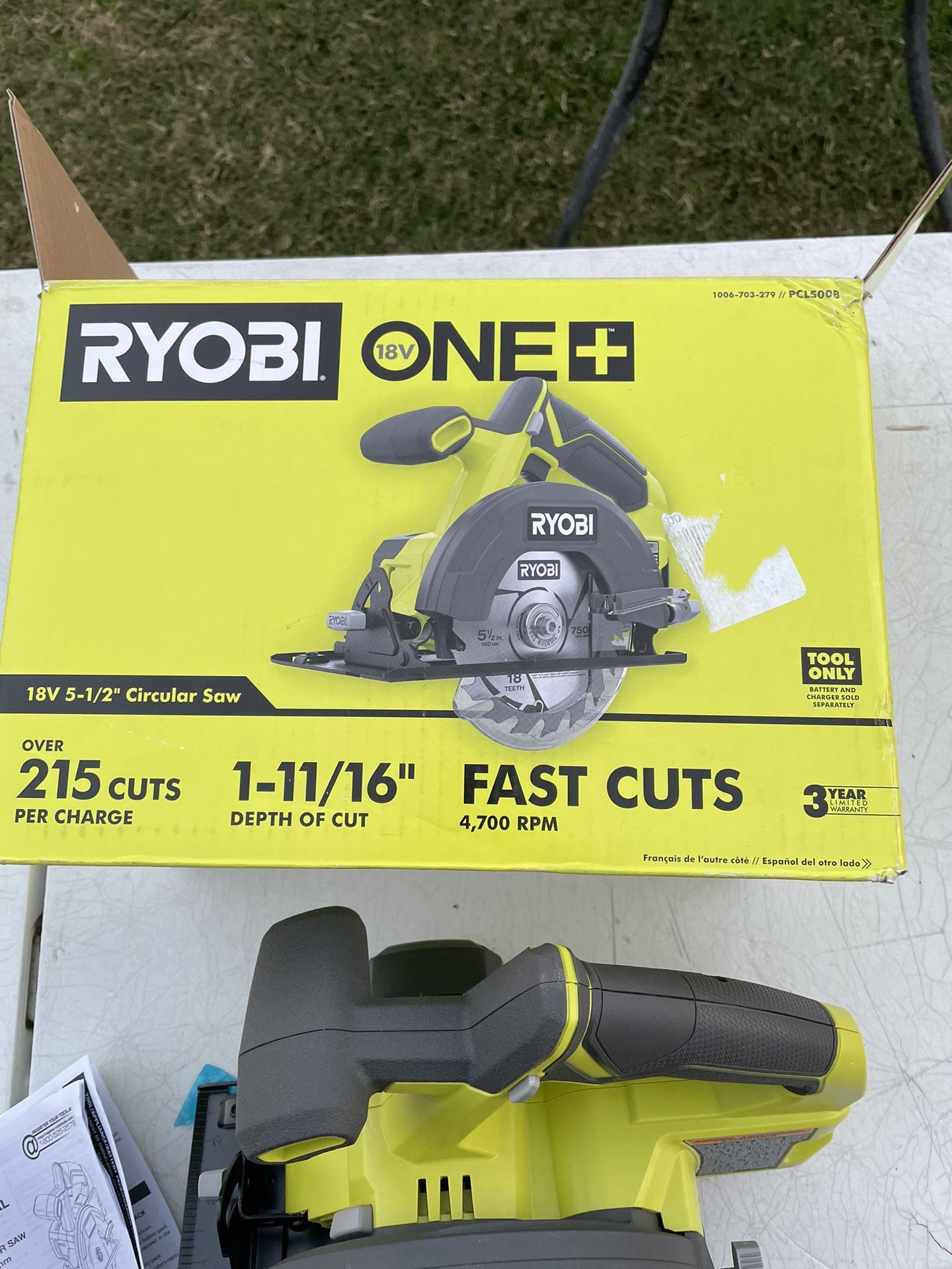 Ryobi Cordless 18v 51/2 Circular Saw Tool Only 