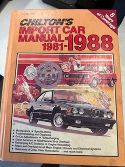 Chilton's Import Car Manual 1(contact info removed)