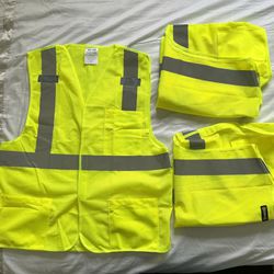 Size -L ( PeerBasics Safety Vests 3 Pack - Yellow Reflective High Visibility, Chaleco Amarillo De Trabajo 3 Por El Mismo Precio