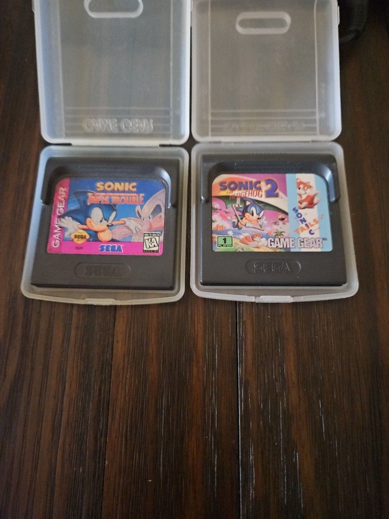 SEGA SONIC THE HEDGEHOG TRIPLE TROUBLE & SONIC THE HEDGEHOG 2 compatible for GAMEGEAR