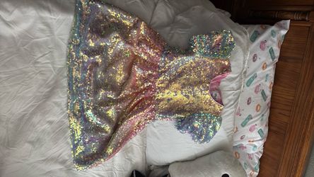 Lola and the Boys iridescent Sequin dress