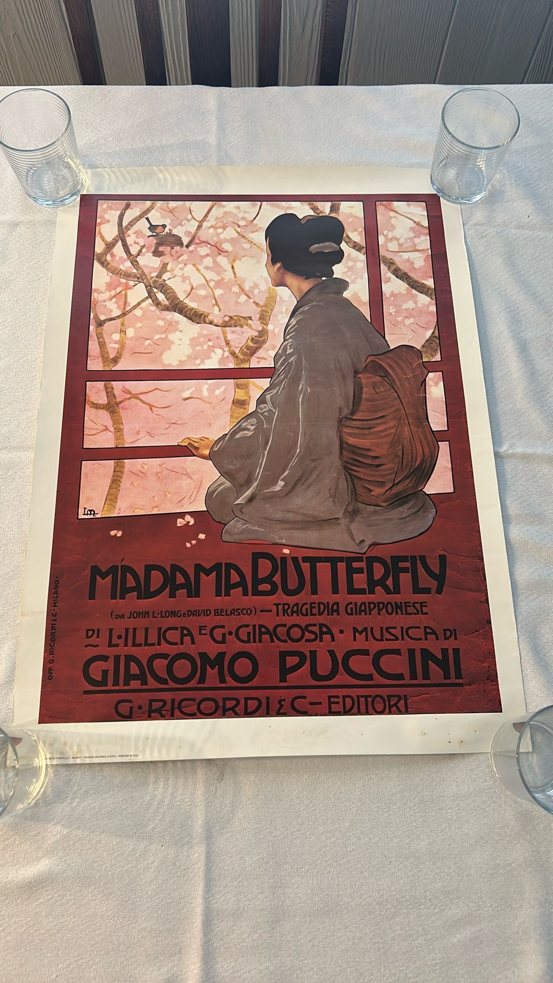 Vintage Poster Madama Butterfly. Musica Di Giacomo Puccini