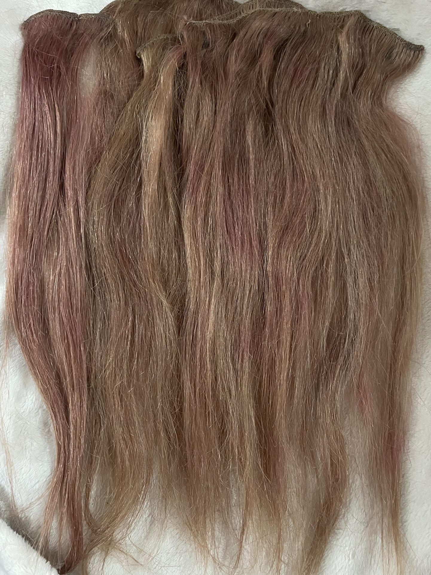 14” Human Hair Clip-in Extensions (Reddish-Chestnut)