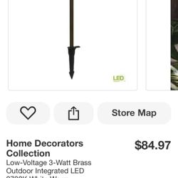 Home Decorators Collection Low-Voltage 3-Watt Brass Outdoor Integrated LED 2700K White Warm Landscape Path Light